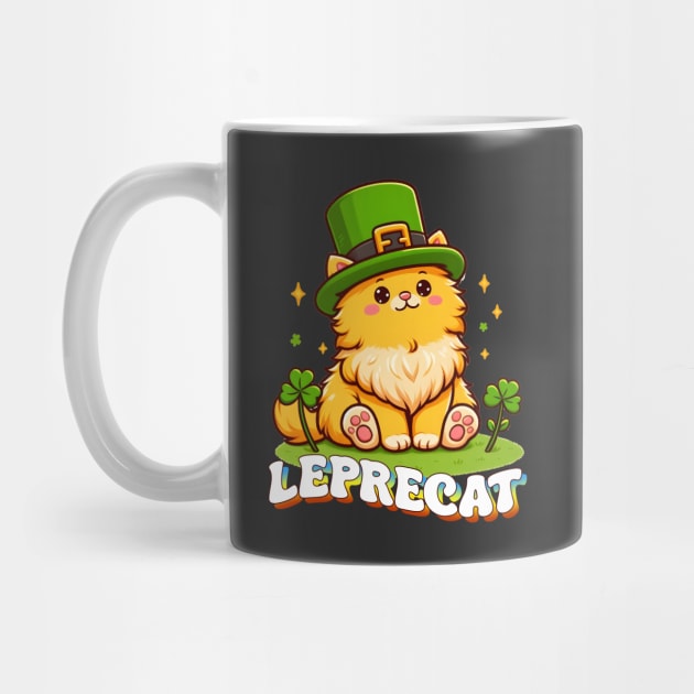 Leprecat Funny Cat St. Patricks Day by Nessanya